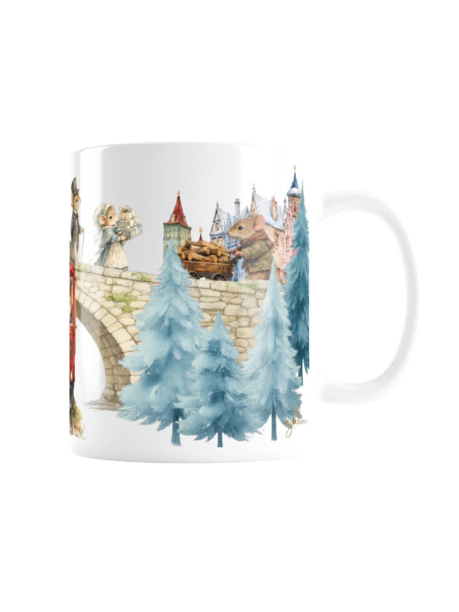 Home for Winter | Whimsical Snowy Village Ceramic Mug product image (7)
