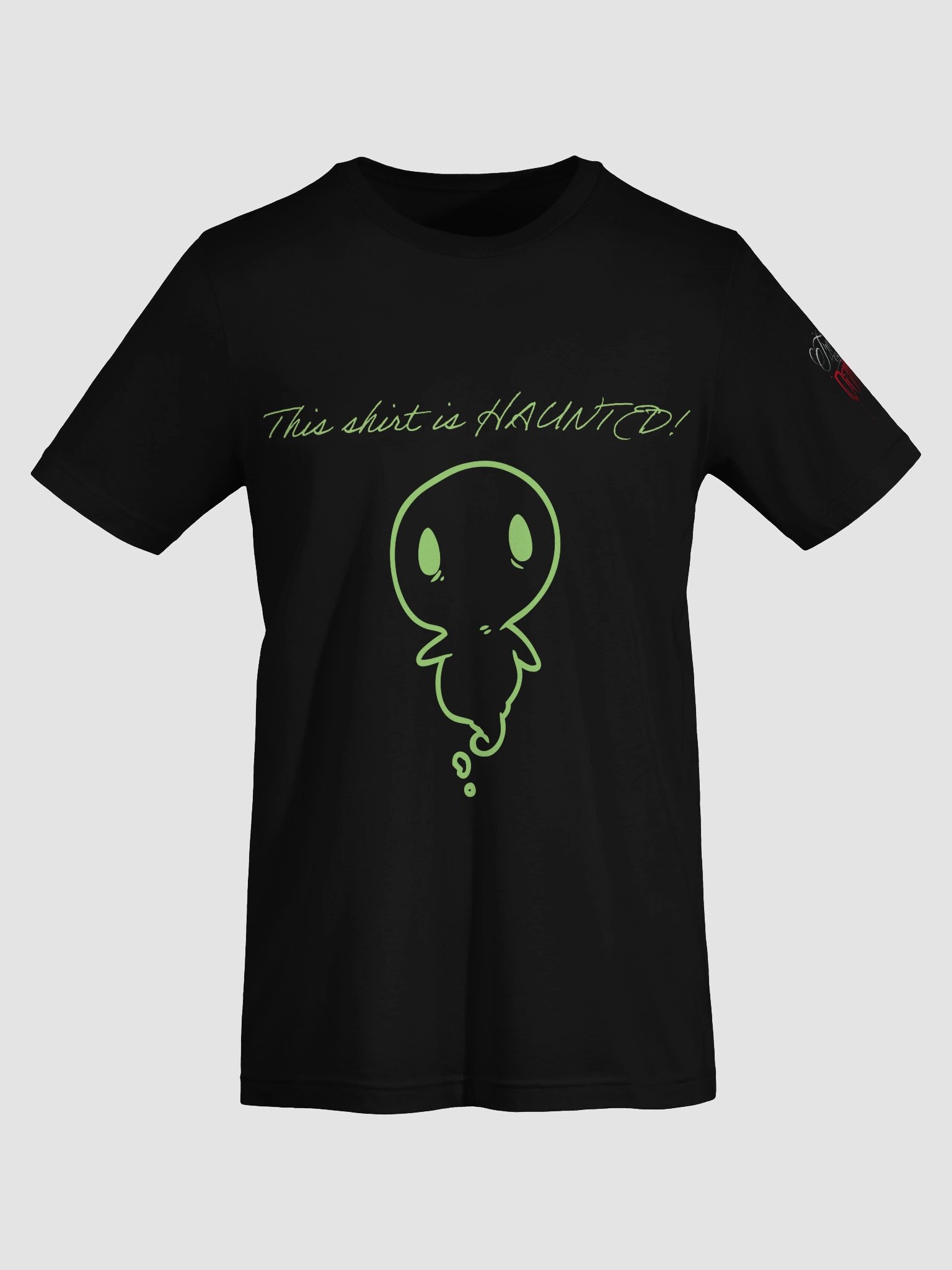 "This Shirt Is Haunted" with Ghostie Black with Green product image (7)