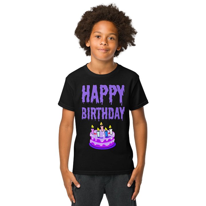 Happy Birthday (Cake With Candles) T-Shirt For Kids product image (1)