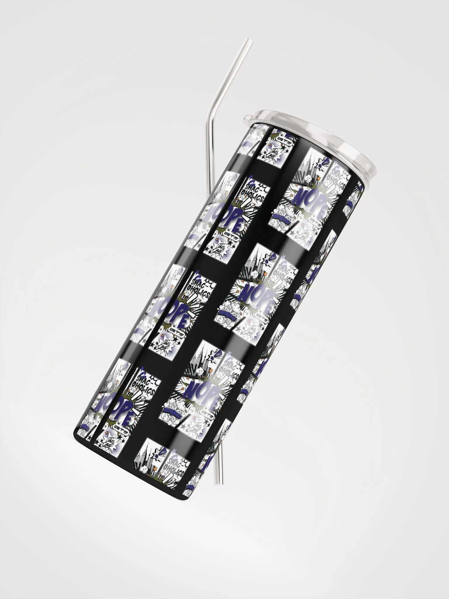 Shac-oholics Comic Blast Tumbler - Dark Blue 