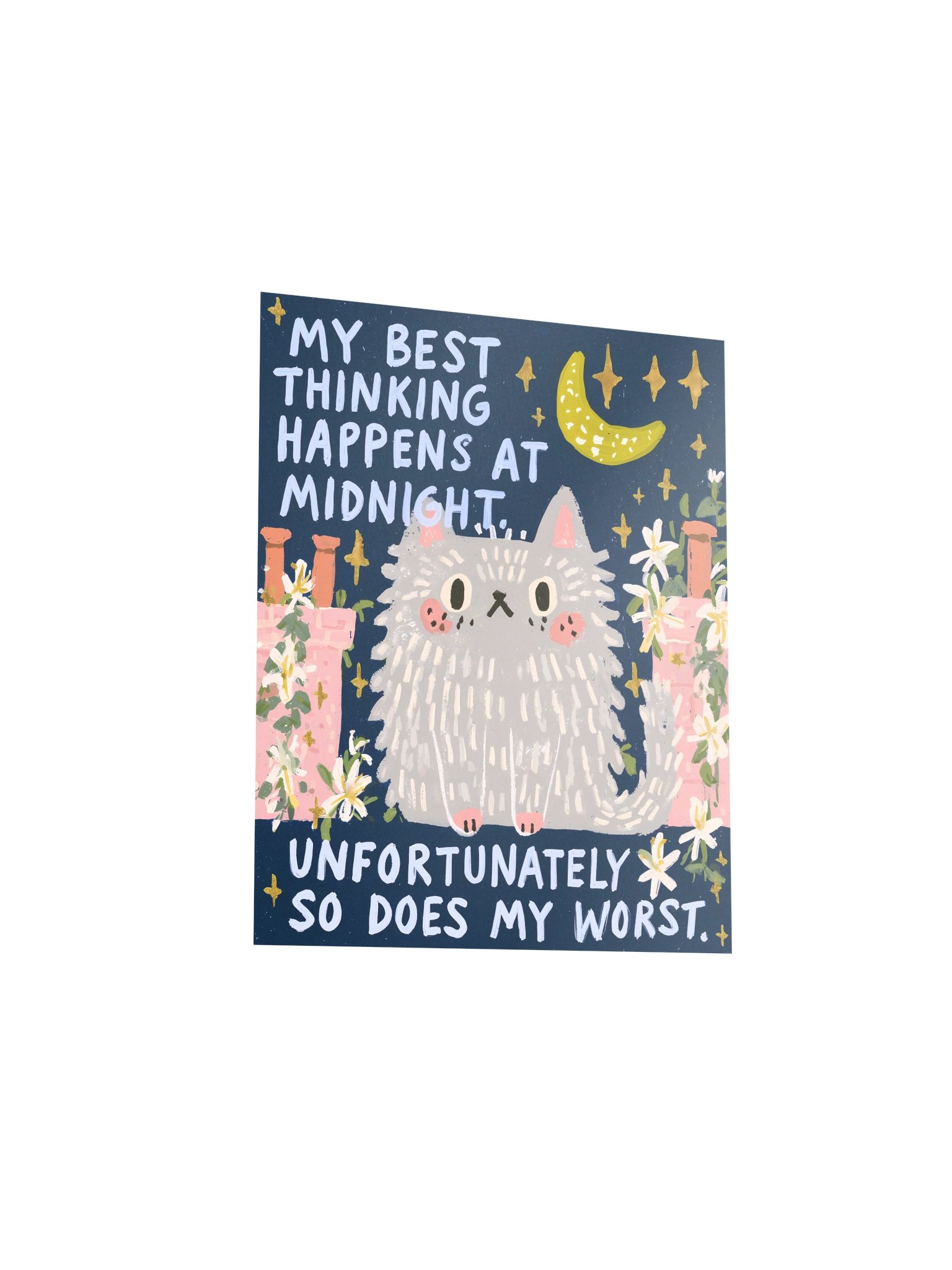 Midnight Thinking Cat Poster product image (12)