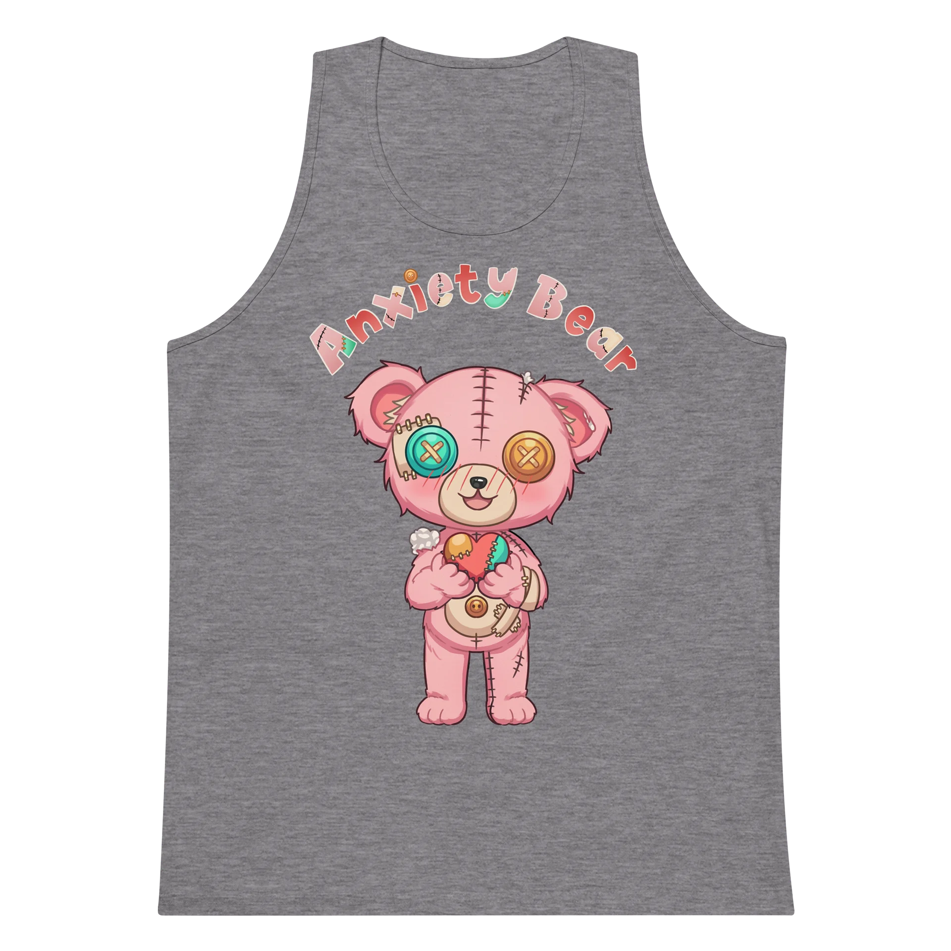Anxiety Bear Heart Men's Tank Top product image (38)