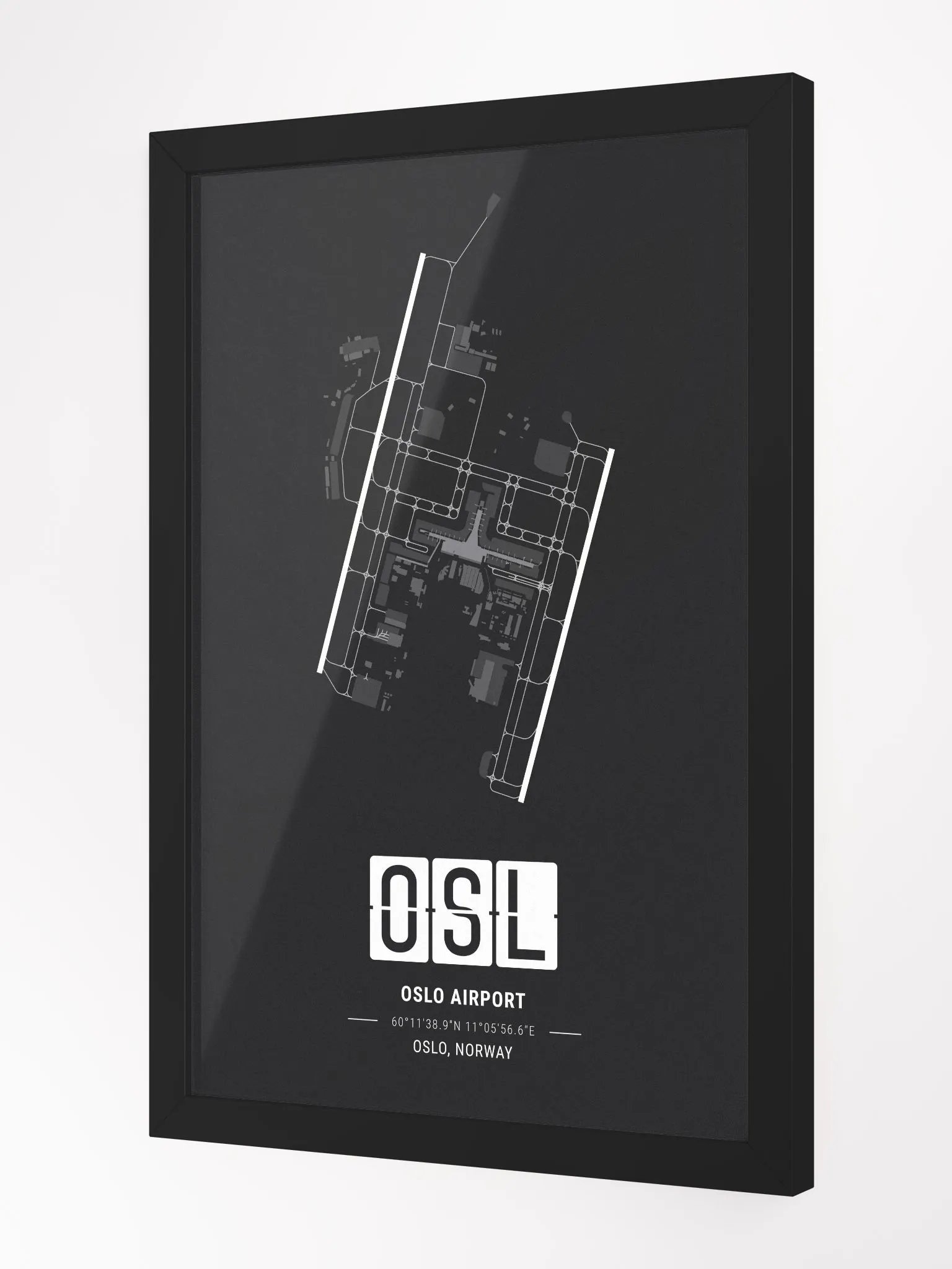 Framed Airport OSL Premium Map On Matt Paper product image (2)