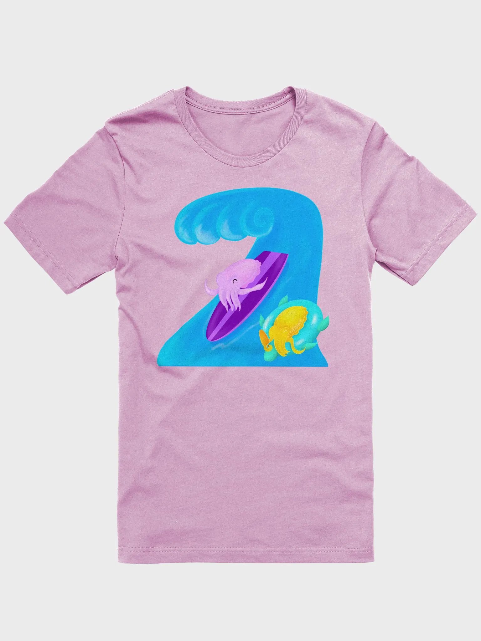 Surfing Cuttle Wave Doodle Tee product image (1)