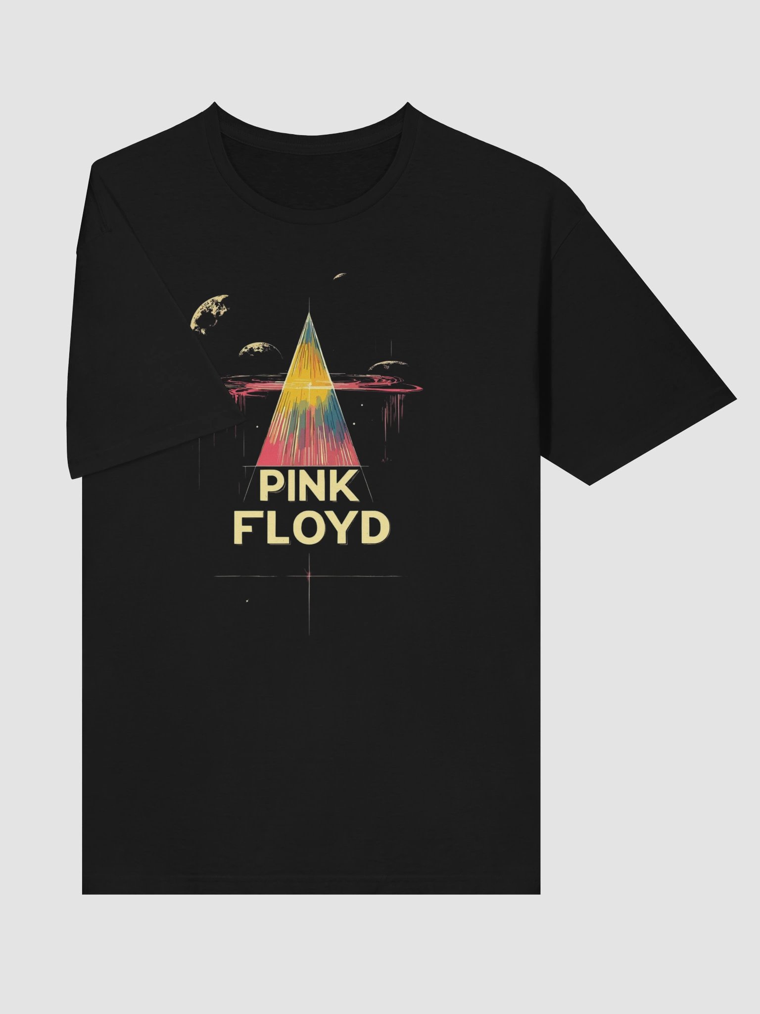 Pink Floyd Prism Art T-Shirt | Psychedelic Dark Side Inspired Triangle Design Rock Tee product image (3)