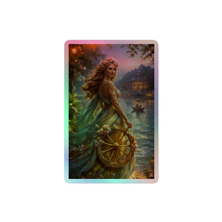 Goddess Fors Fortuna, River Celebration Holographic Sticker product image (2)