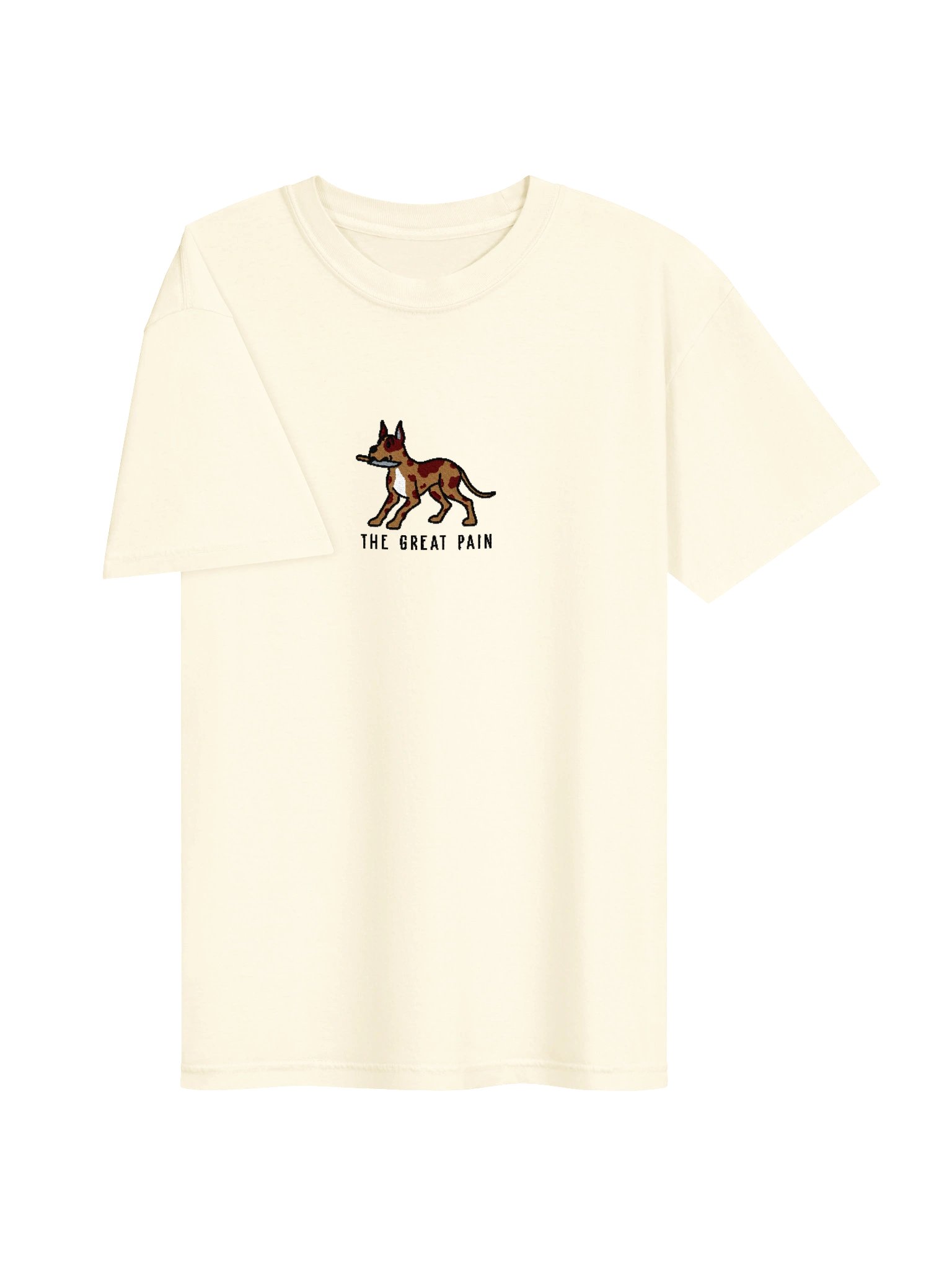 The Great Pain Funny Chibi-Style Embroidered T-Shirt for Great Dane(Chocolate Merle, Cropped Ears) Owners product image (111)