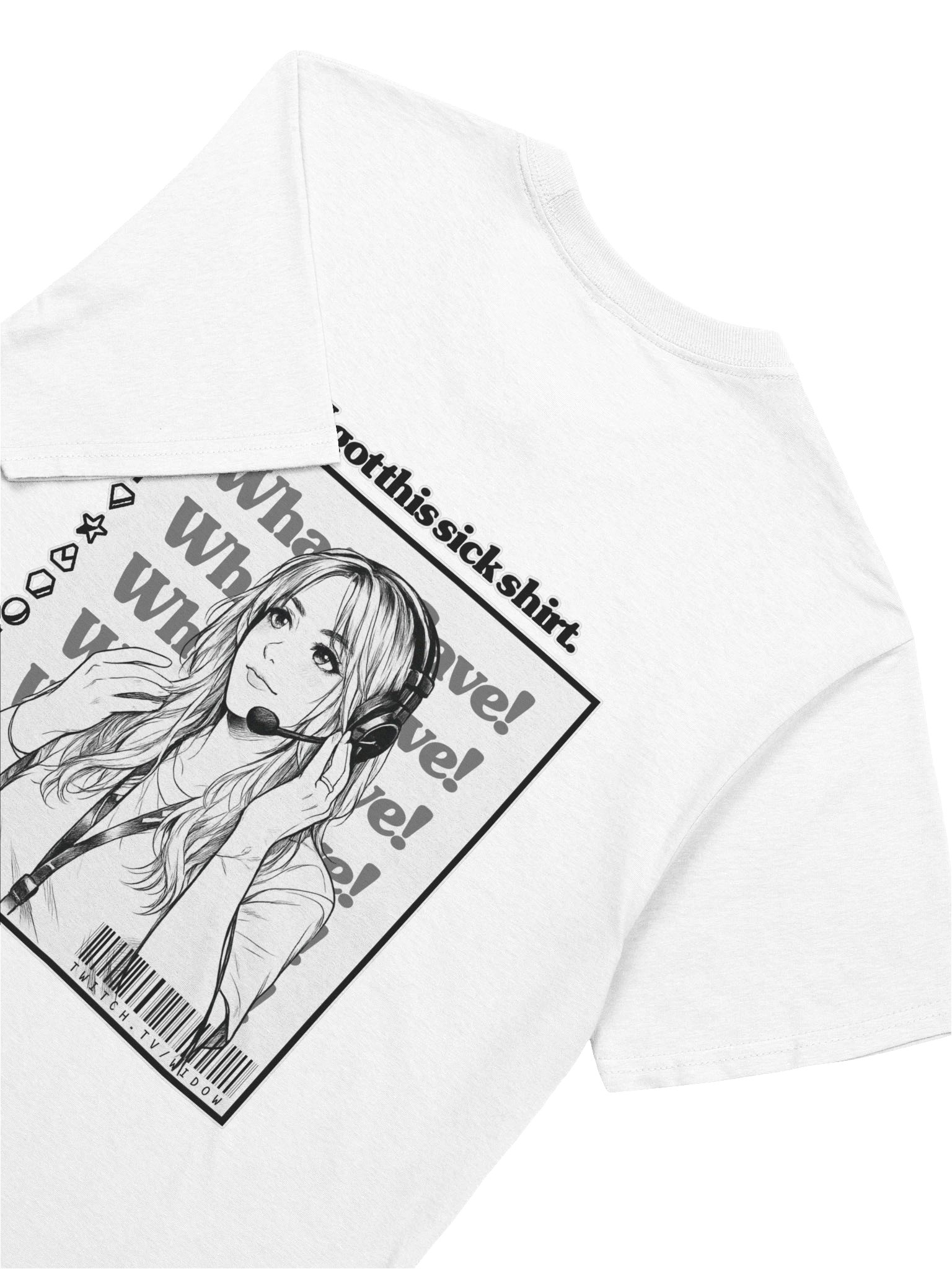 Favorite Streamer Sick Shirt (Back) B&W product image (8)