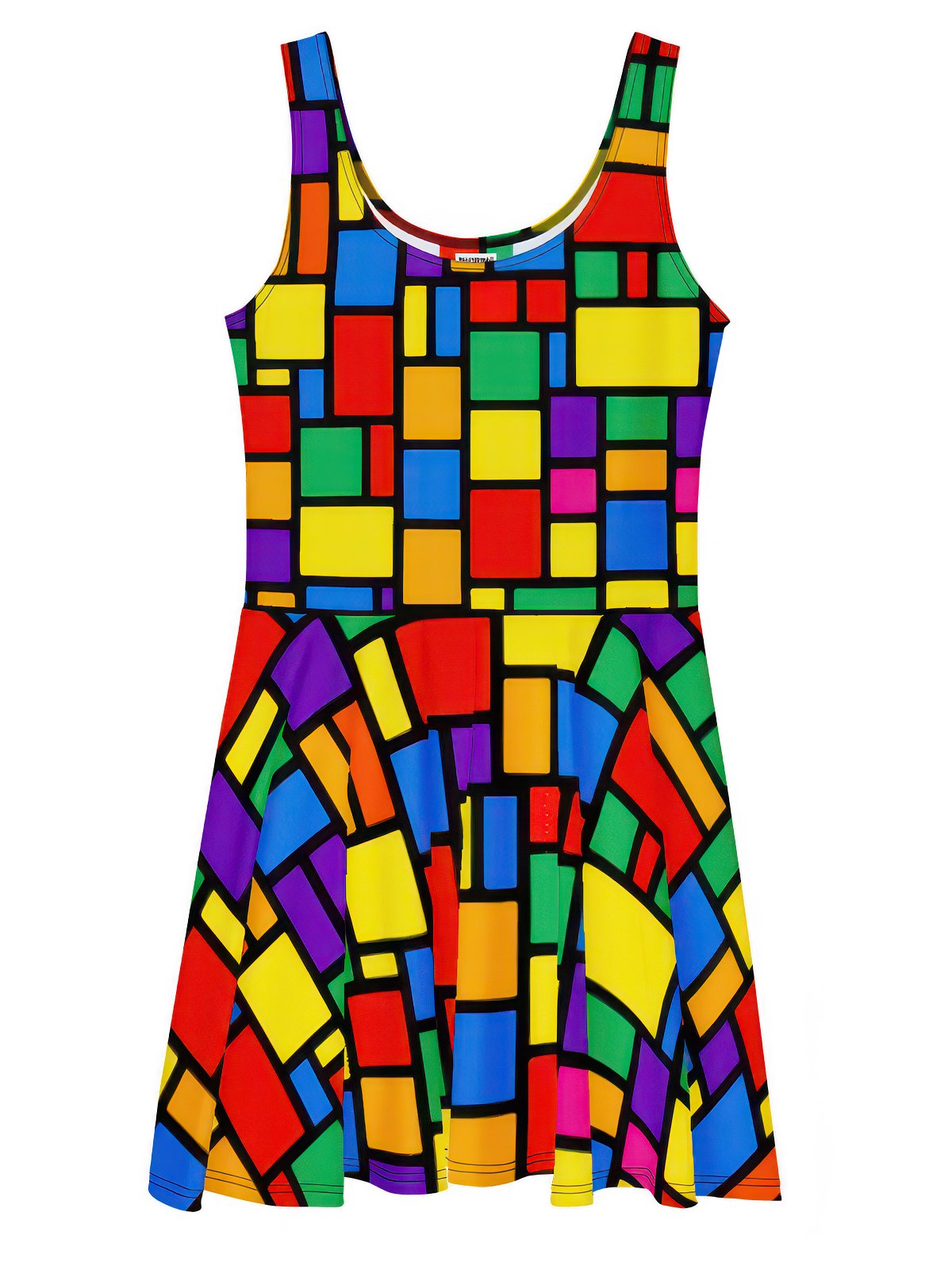 Color Block Geometric Art Dress product image (2)