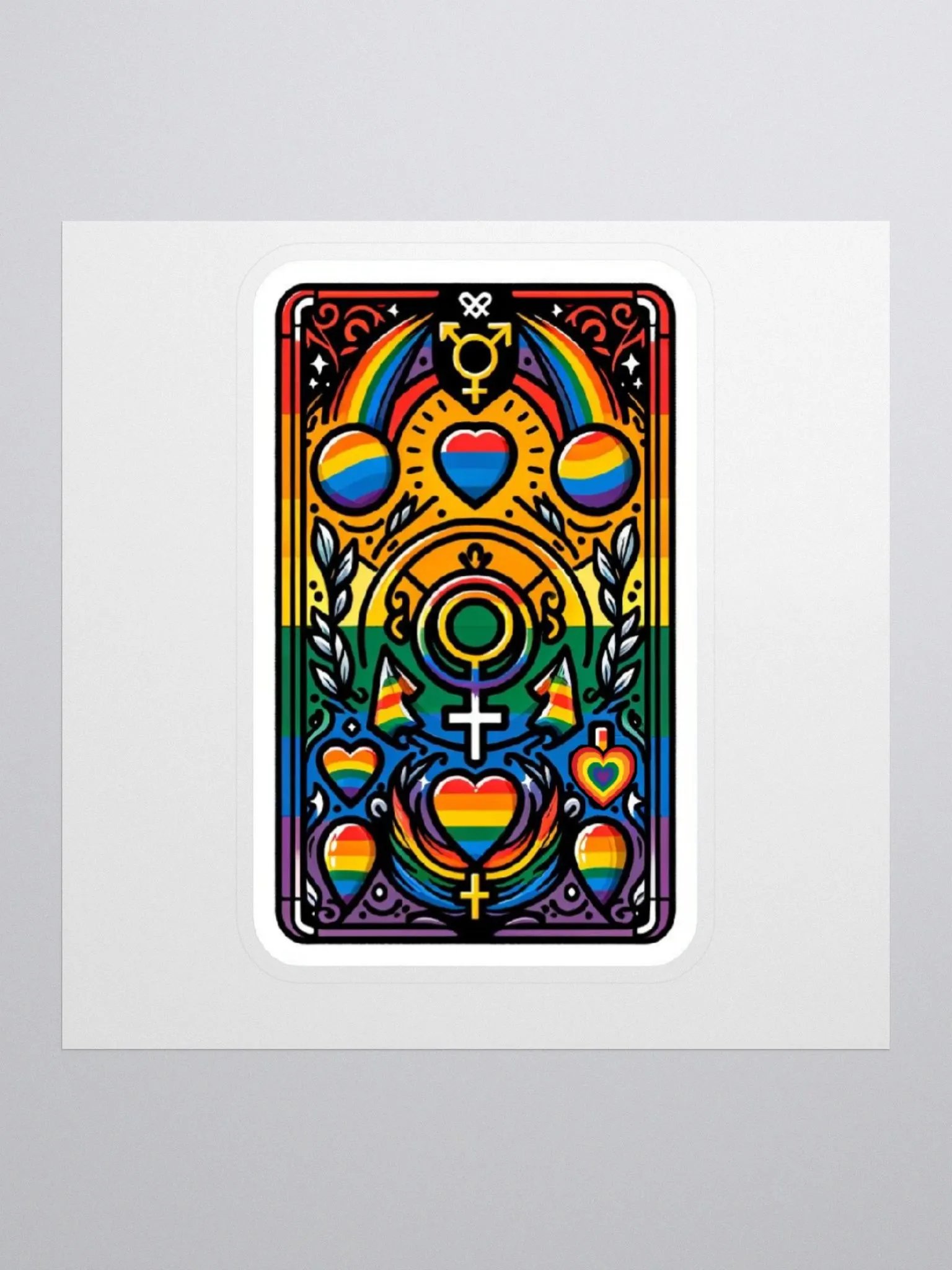 LGBTQIA+ Tarot Card Sticker-Tarot Sticker-Rainbow Style product image (3)