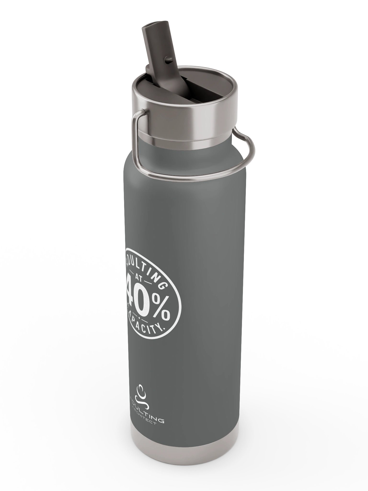 Gray - Thor Copper Vacuum Insulated Bottle with Straw Lid product image (2)