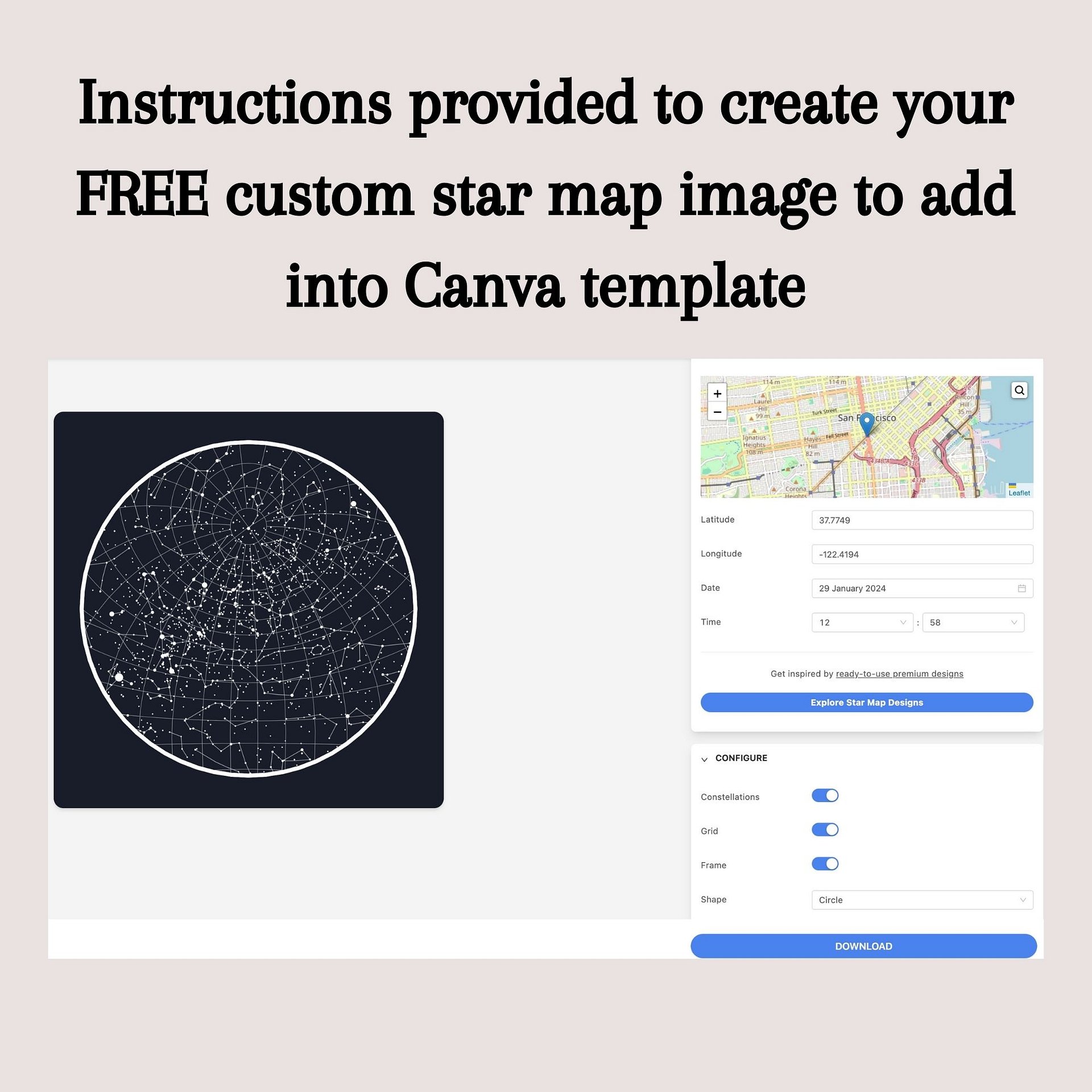 Personalised Star Map Canva Templates product image (7)