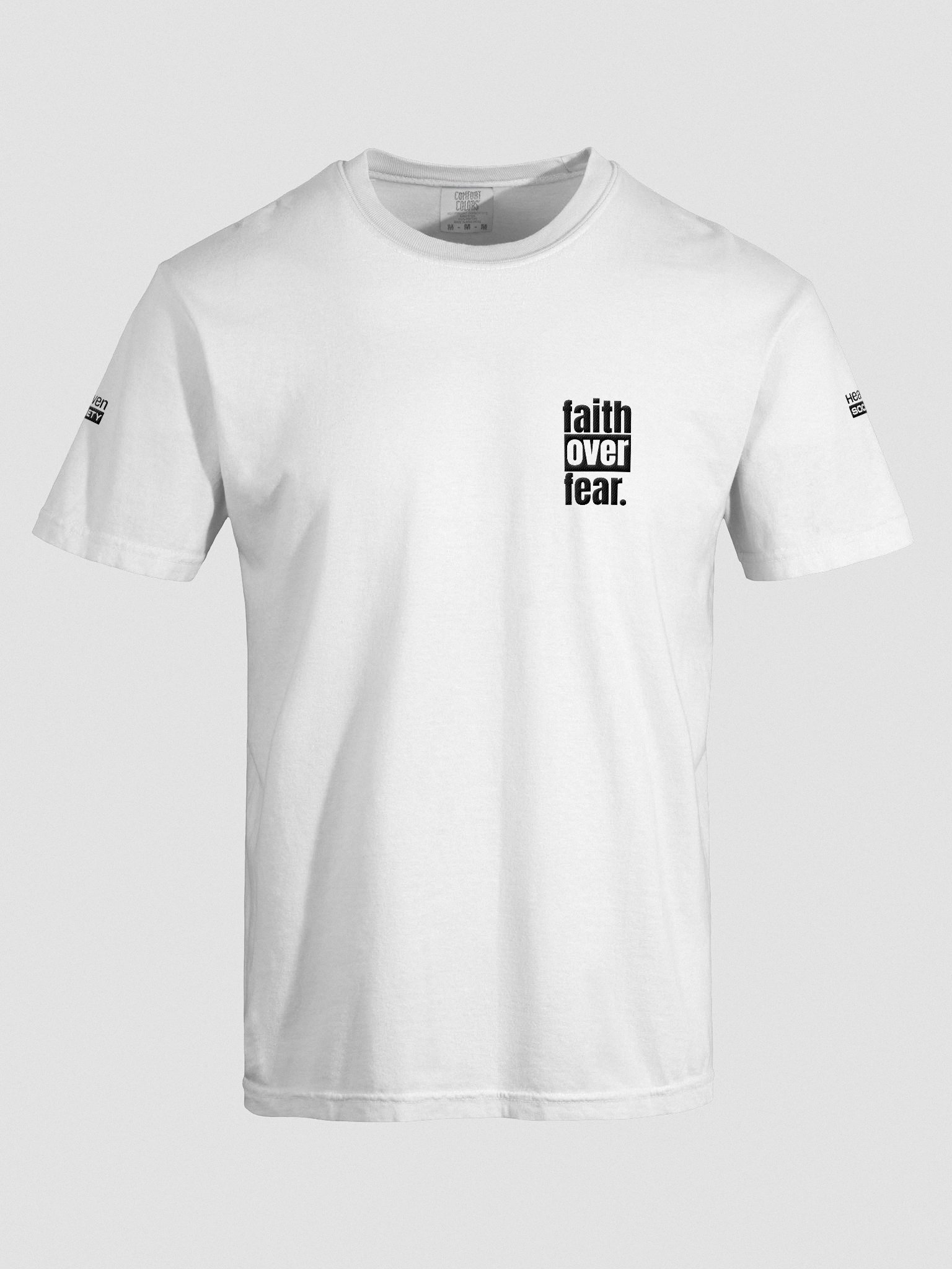 Faith Over Fear Embroidered Unisex White Tee product image (7)