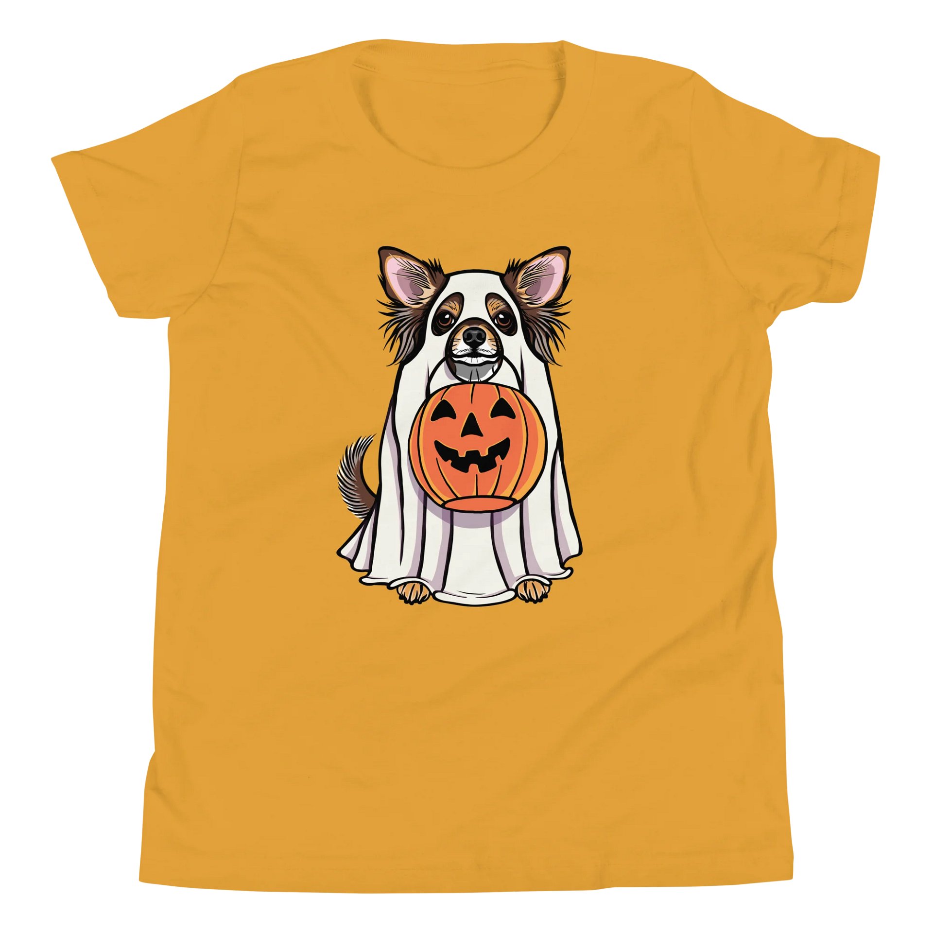 Halloween Longhaired Chihuahua(Chocolate & Tan) Youth T-Shirt product image (5)