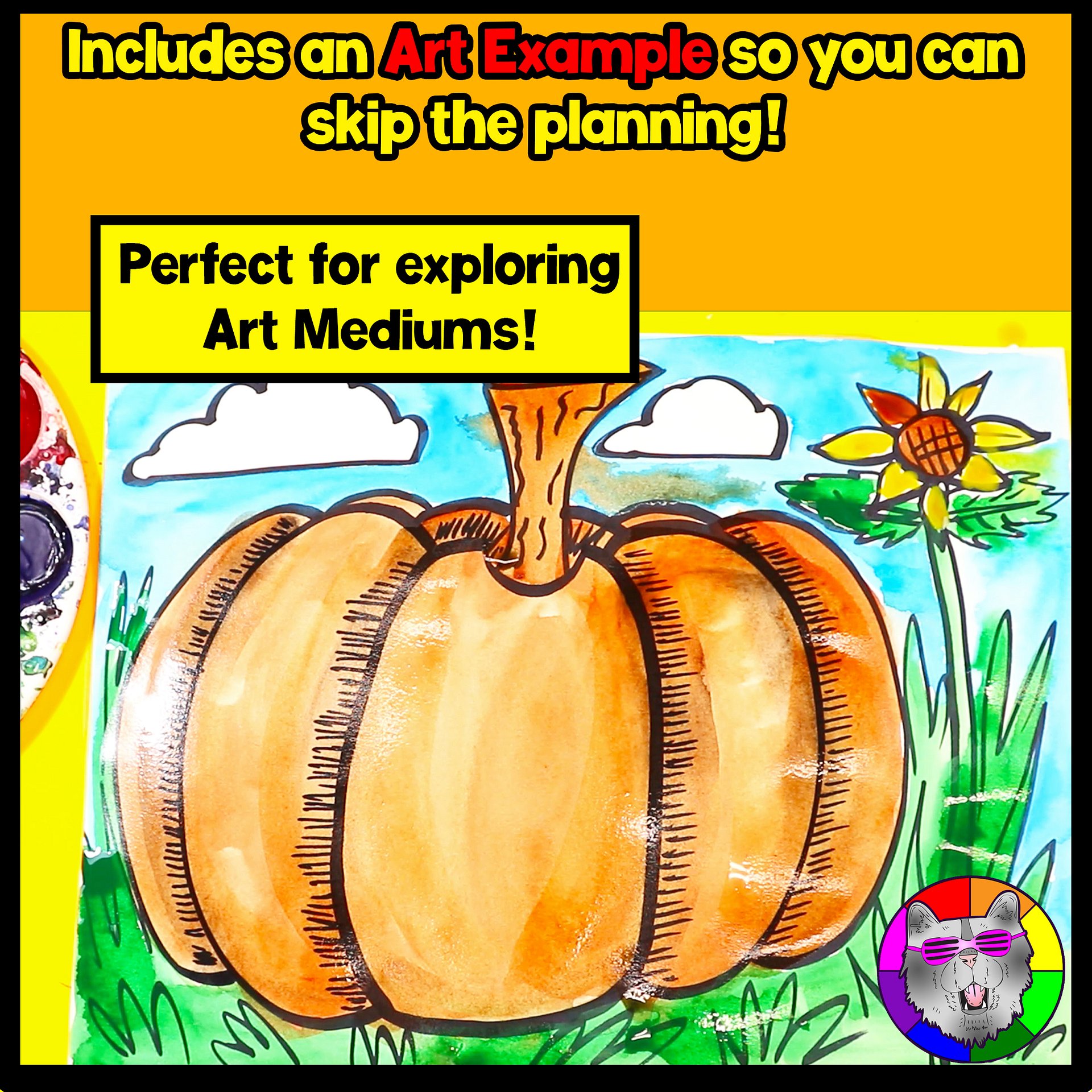 Autumn Art Lesson Autum Pumpkin Art Project Autumn Reading Fall Wrinting Prompts product image (3)