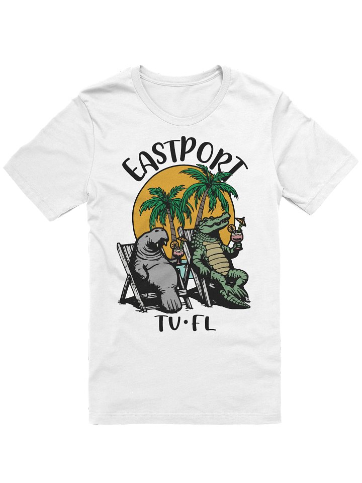Eastport TV Florida USA Fun Manatee Alligator Design T-shirt product image (1)
