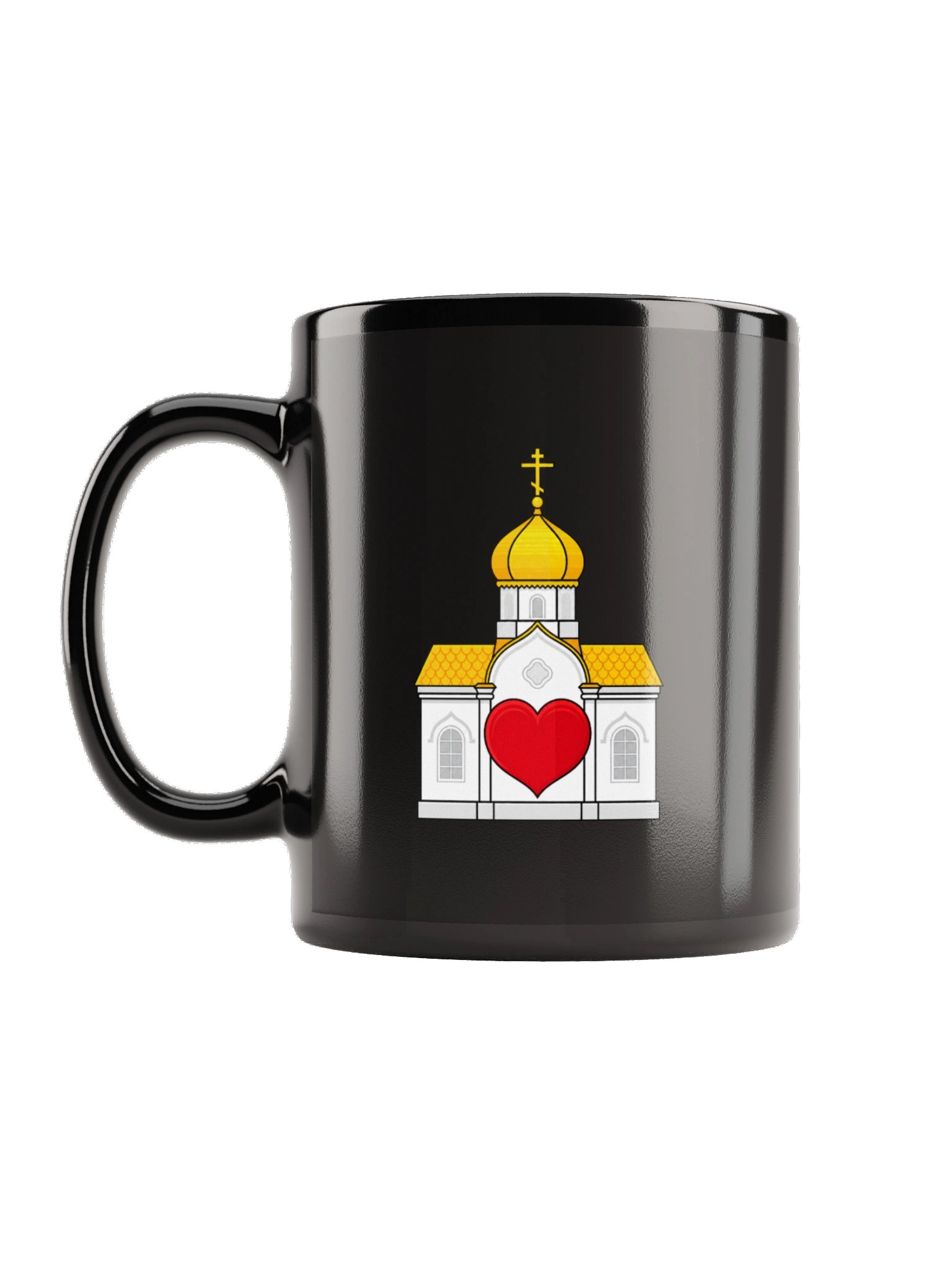 Orthodox Church Heart Black Mug product image (1)