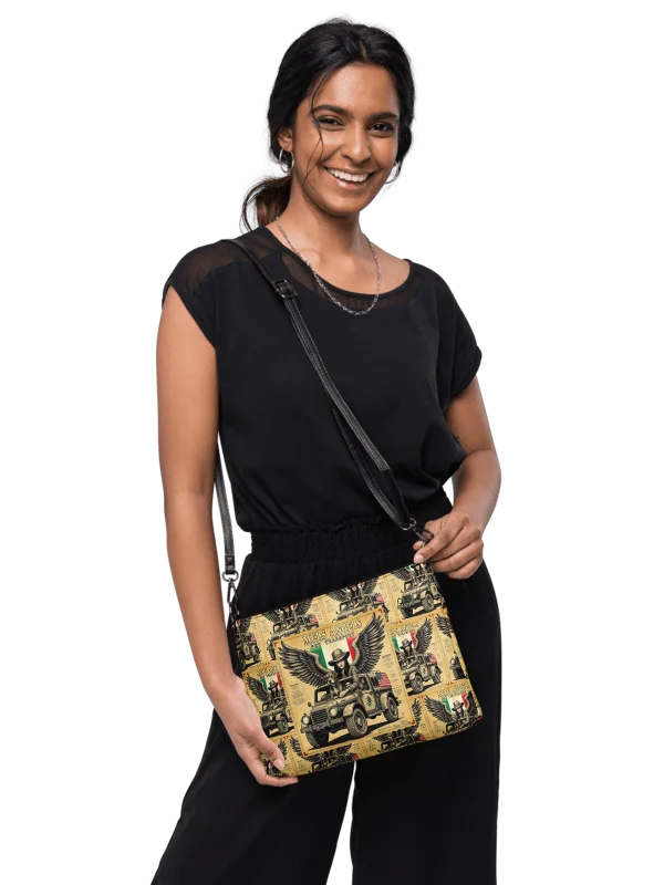Mel’s Angels Vintage Crossbody Bag – All-Over Print Faux Leather Purse with Strap product image (5)