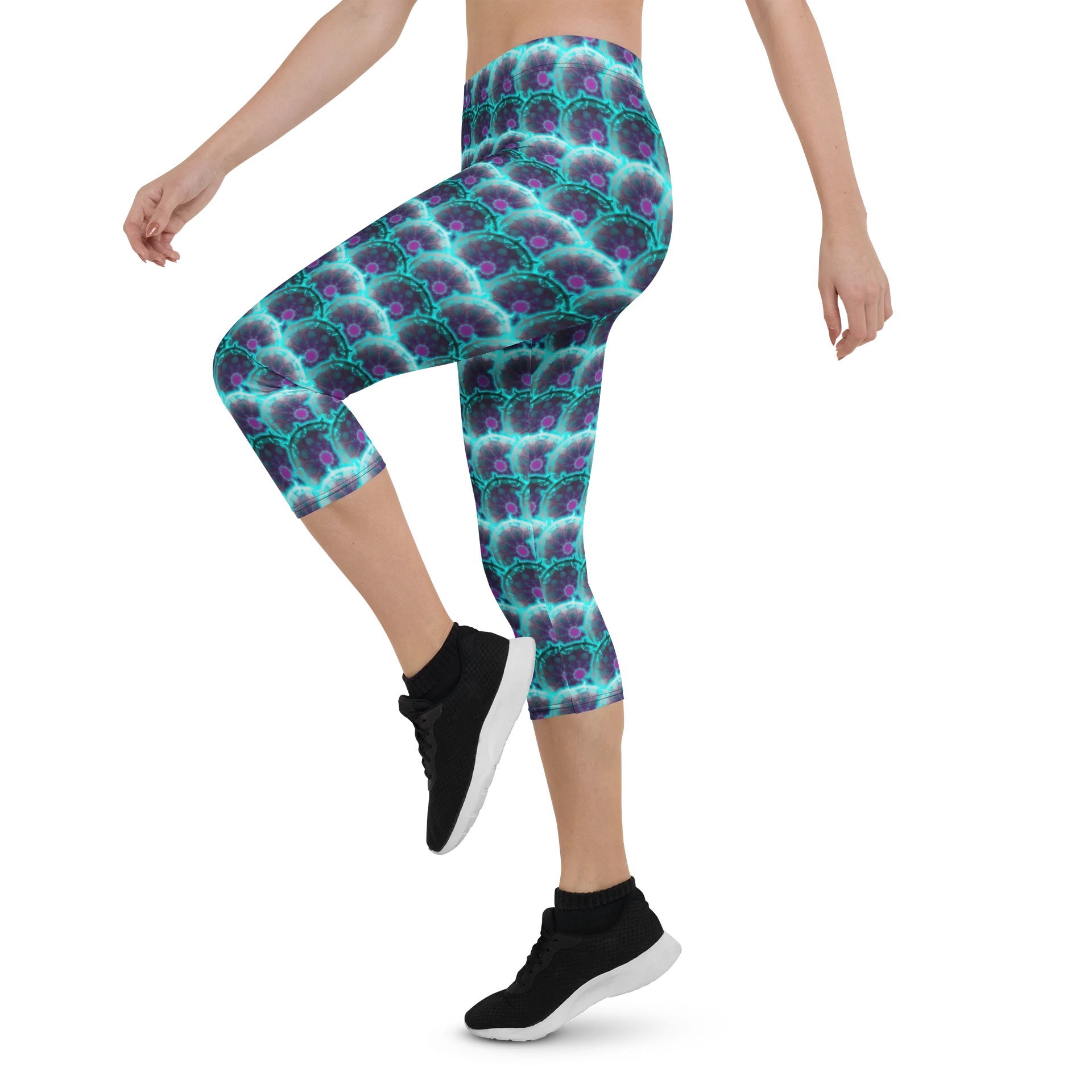 Neon Bloom Patterned Capri Leggings product image (3)