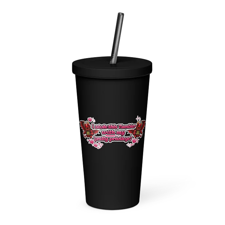 20 oz Insulated Tumbler with a Straw - Pretty Privilege product image (1)