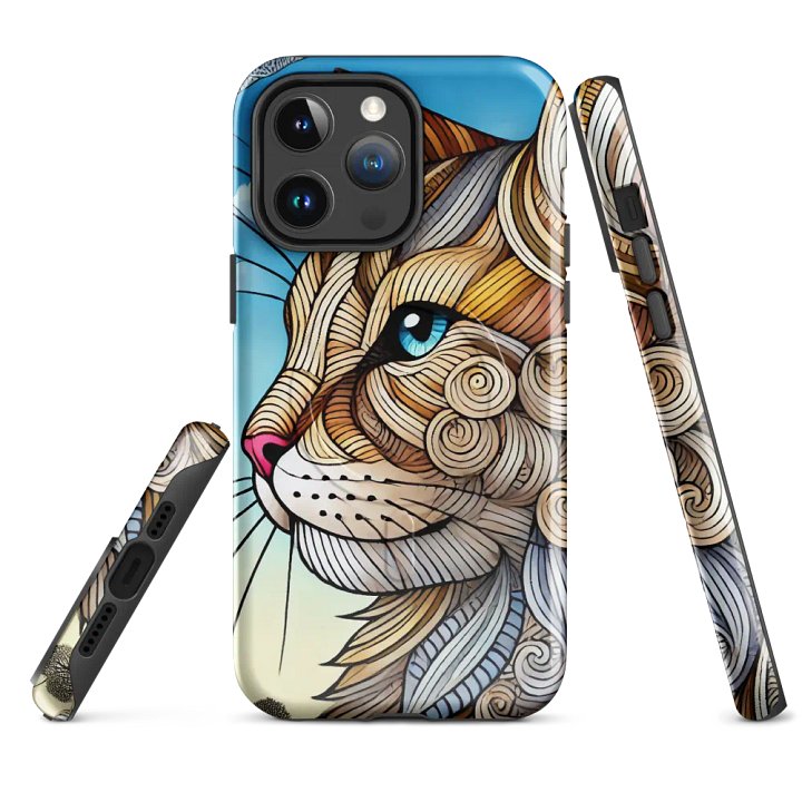 MagSafe® Tough Case for iPhone® | Feline Harmony: AI-Designed Cat Mandala Motif product image (4)