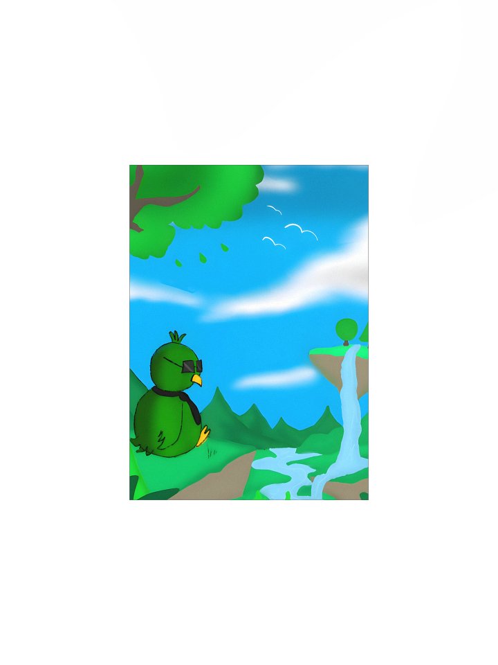 Anna the Parrot Birdscape Waterfall Poster product image (1)