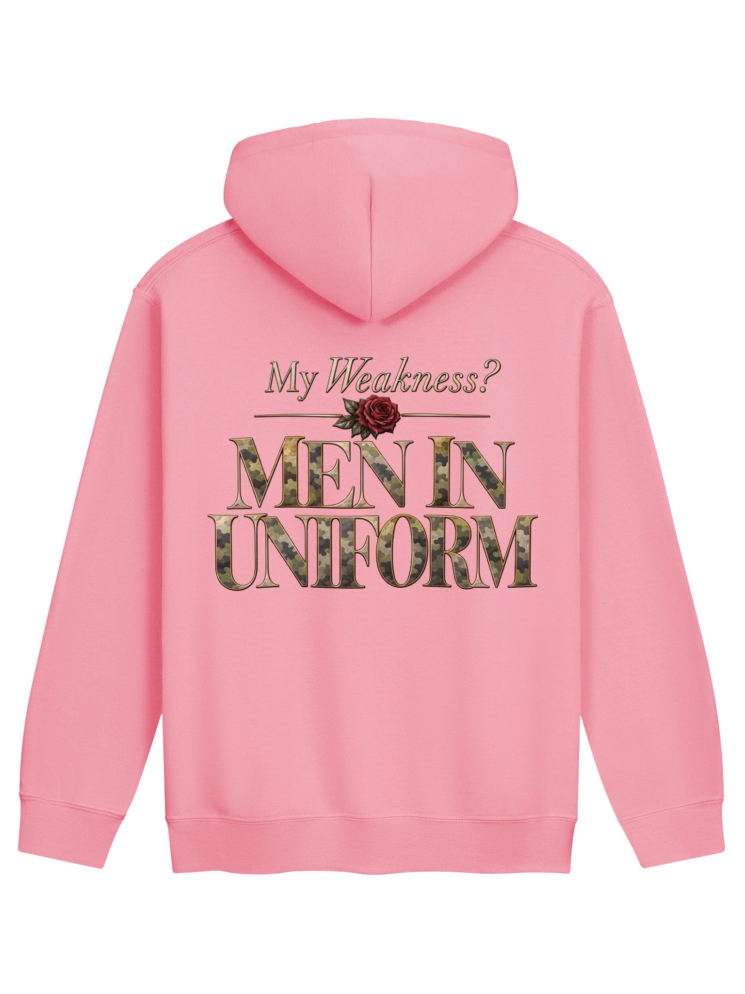 My Weakness? Men in Uniform | Pink Statement Hoodie product image (1)