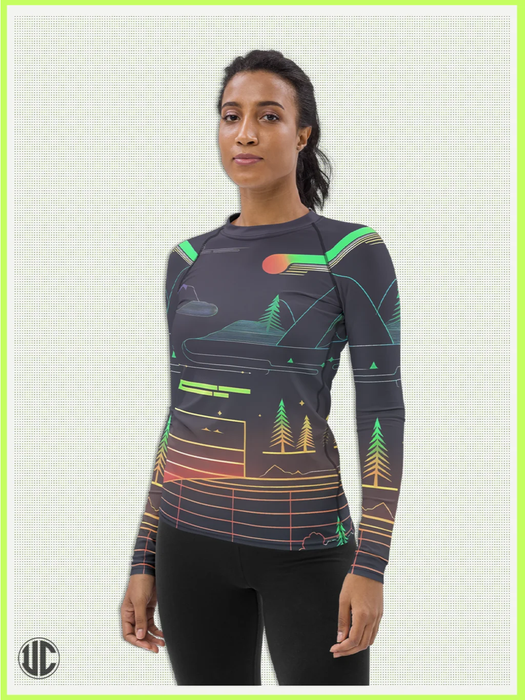 Neon Horizon – Women’s Rash Guard product image (6)
