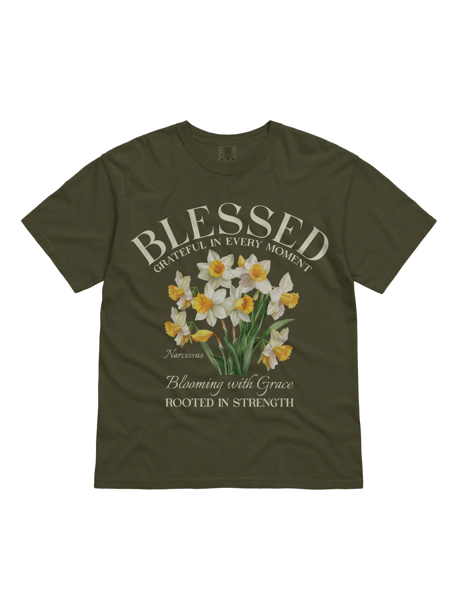 December Blessed Narcissus Flower Shirt – Blooming with Grace, Rooted in Strength Graphic Tee product image (4)