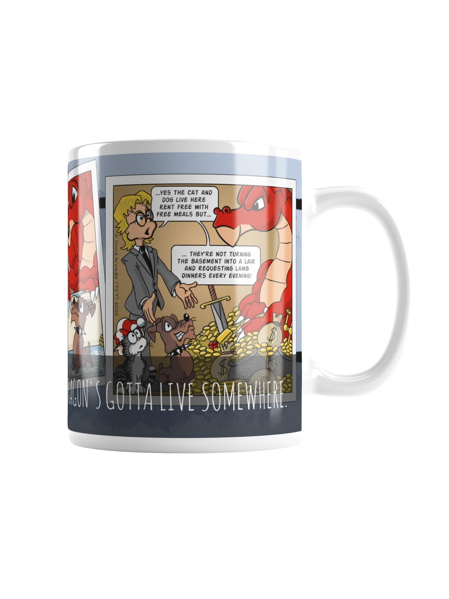 Resident Dragon Comic Moving In Three-Panel Mug product image (3)
