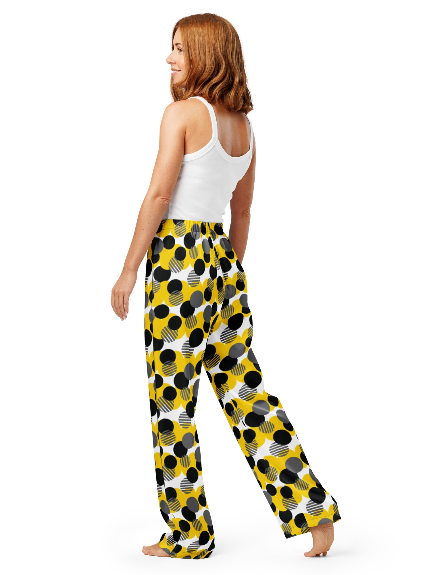 Cozy Chic Modern Geometric Polka Dot All-Over Print Women's Pajama Pants product image (6)