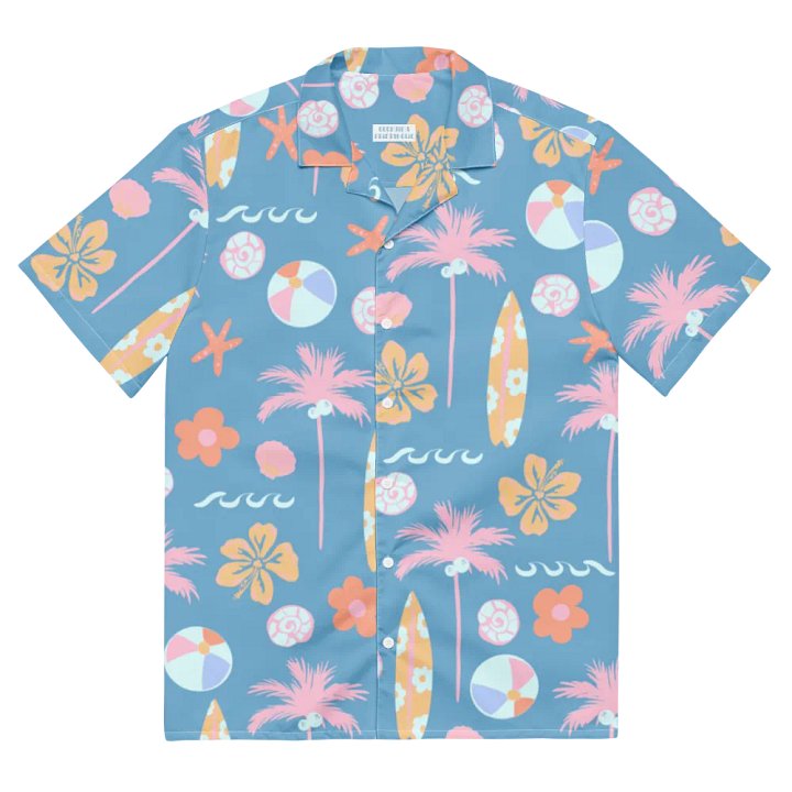 Retro Beach Blue Hawaiian Shirt product image (2)