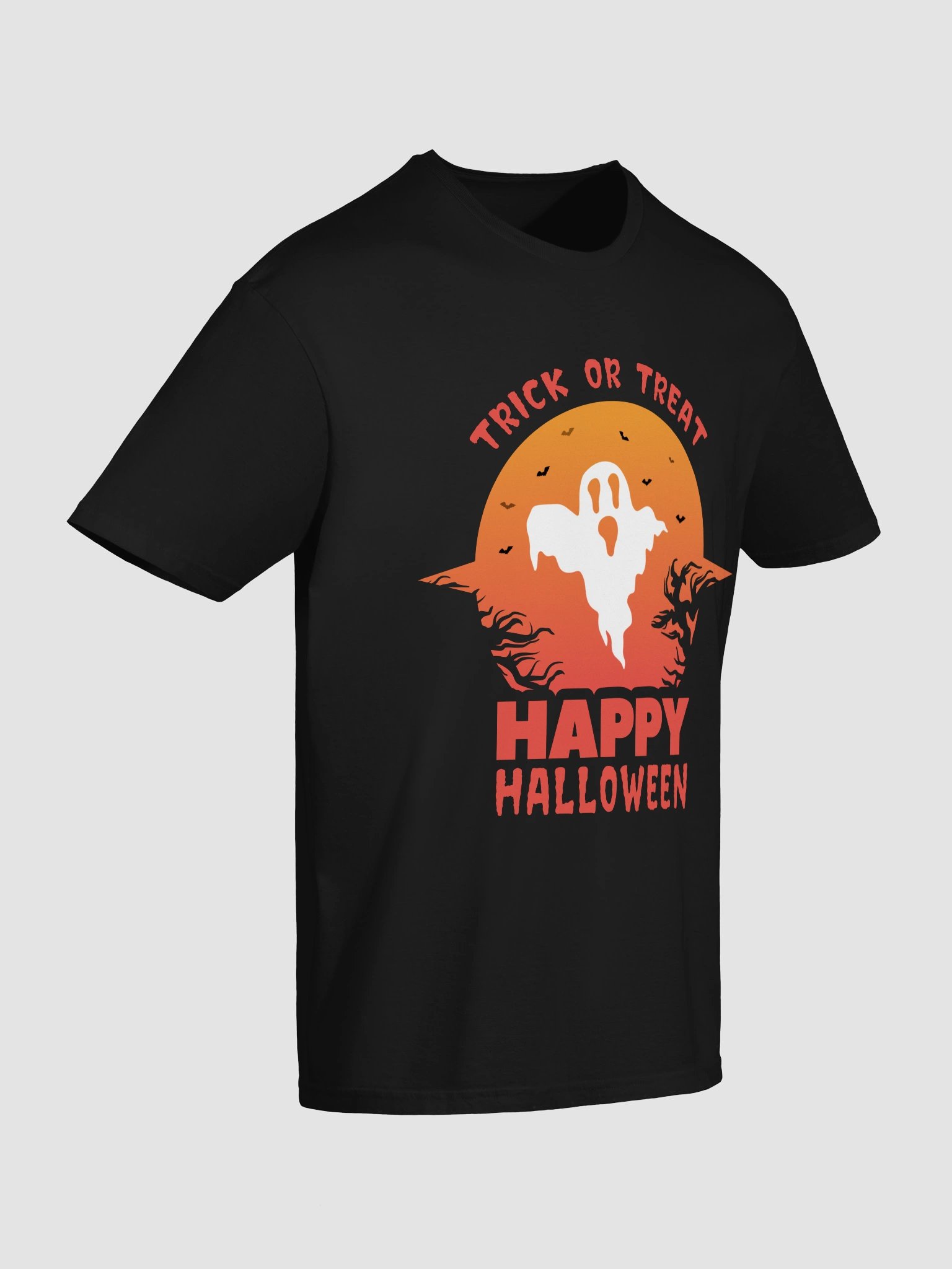 Happy Halloween Trick or Treat T-Shirt | Cute Ghost Graphic Tee product image (6)