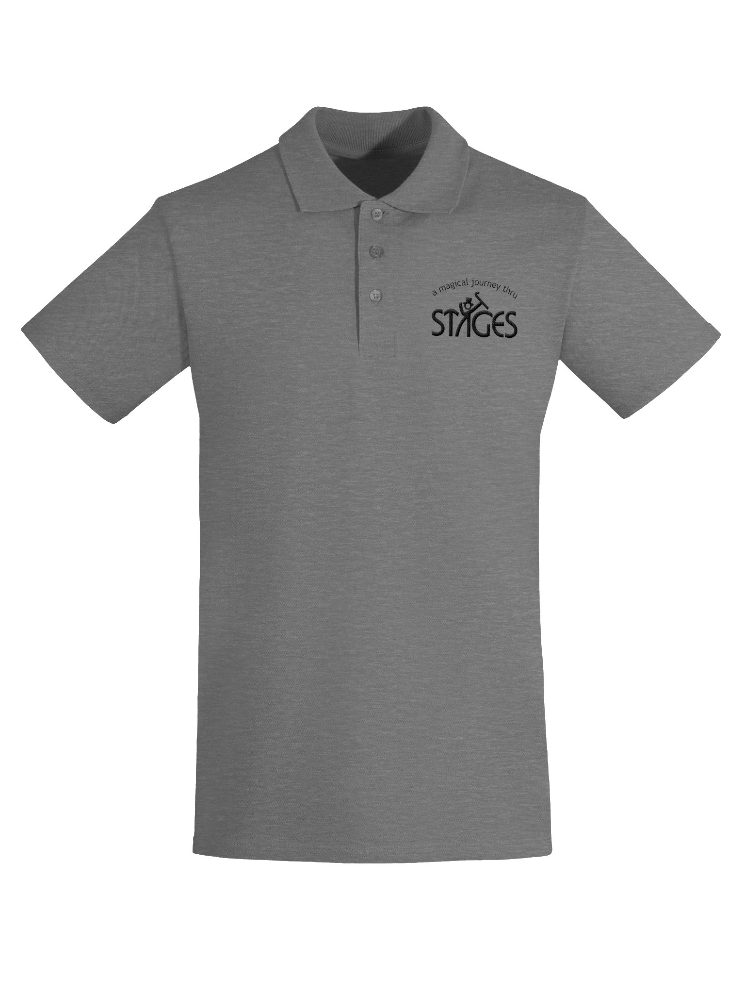 Unisex Light Polo Shirt - Black Embroidered Stages Logo product image (5)