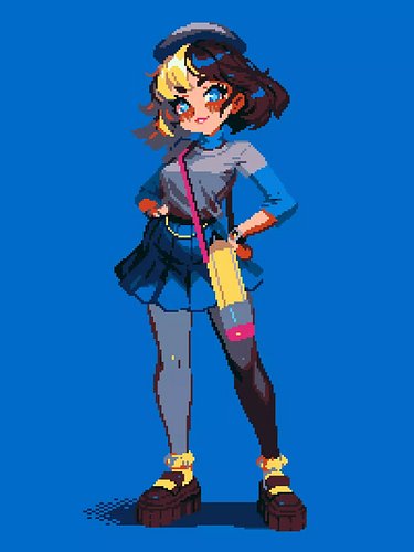 pixel art mascot commission for guttykreum from 2024