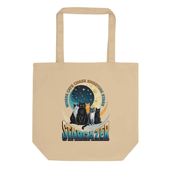 Where Cats Chase Shooting Stars Stargazer Organic Tote Bag product image (1)