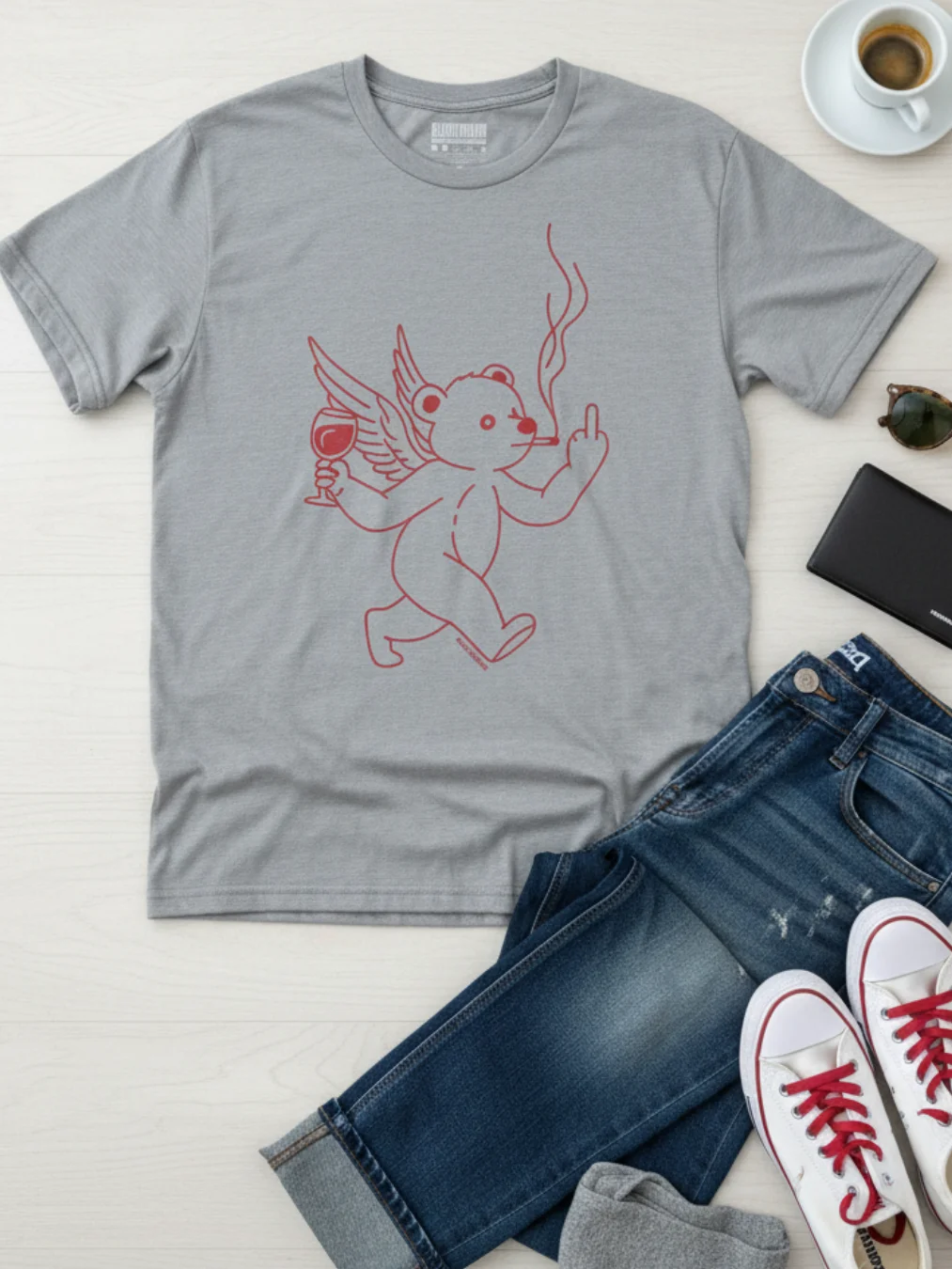 Cupid Bear Doesn't Care T-Shirt product image (3)