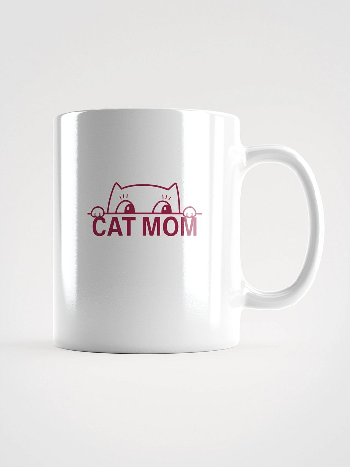 Funny Cat Mom Mug – Minimalist Peeking Kitty Coffee Cup for Pet Moms product image (2)
