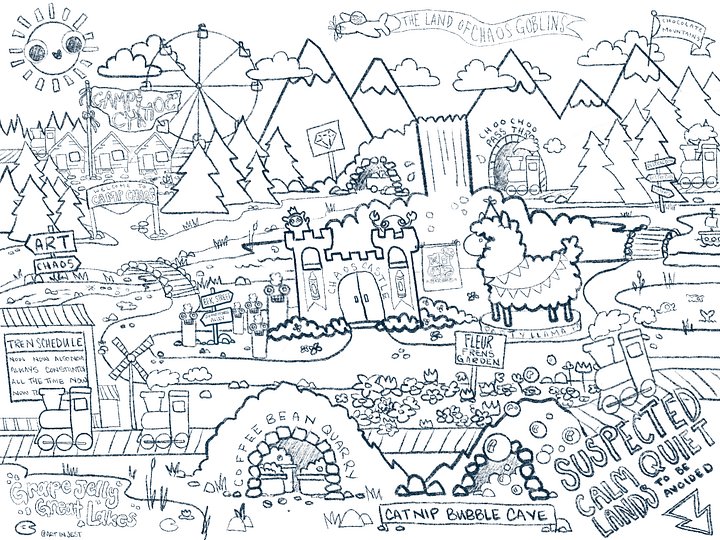 The Land of Chaos Goblins Colouring Page product image (1)