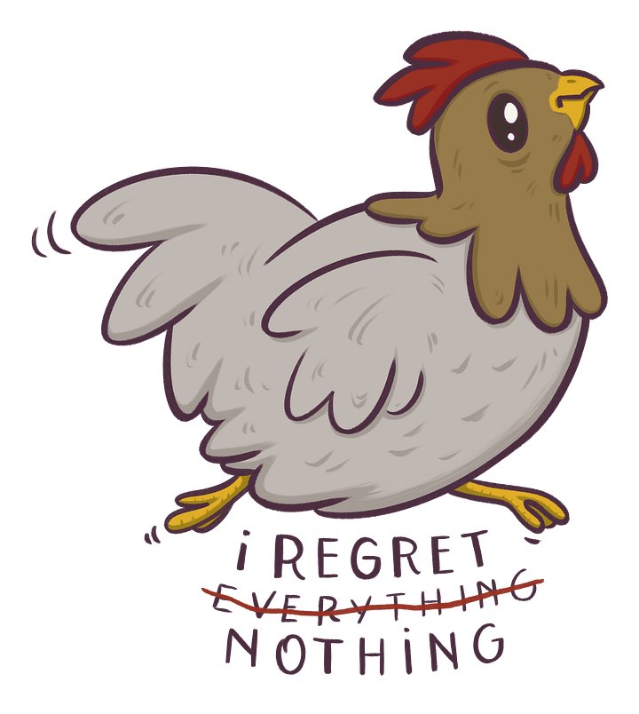sticker : no regrets chimken product image (1)