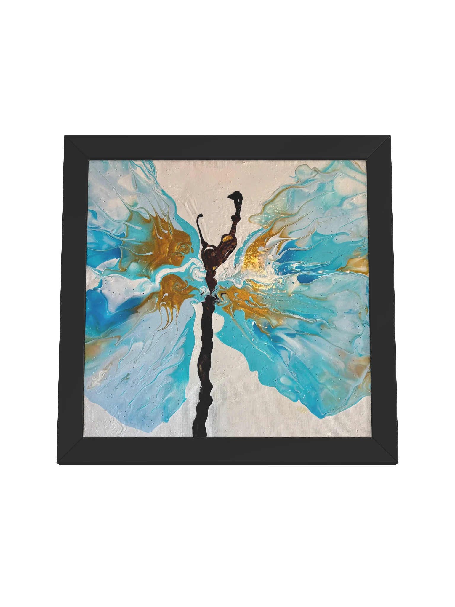 Gold and Blue Butterfly Framed Poster Print product image (4)