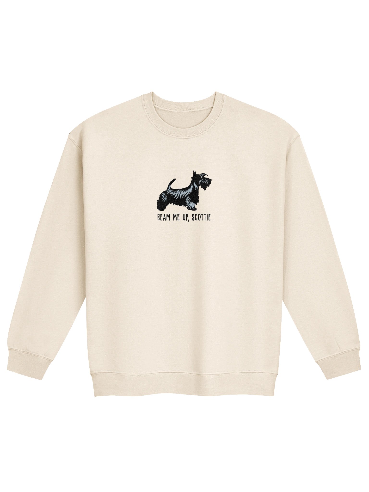Beam Me Up, Scottie Sweatshirt(Embroidered) of a Scottish Terrier(Black) product image (4)
