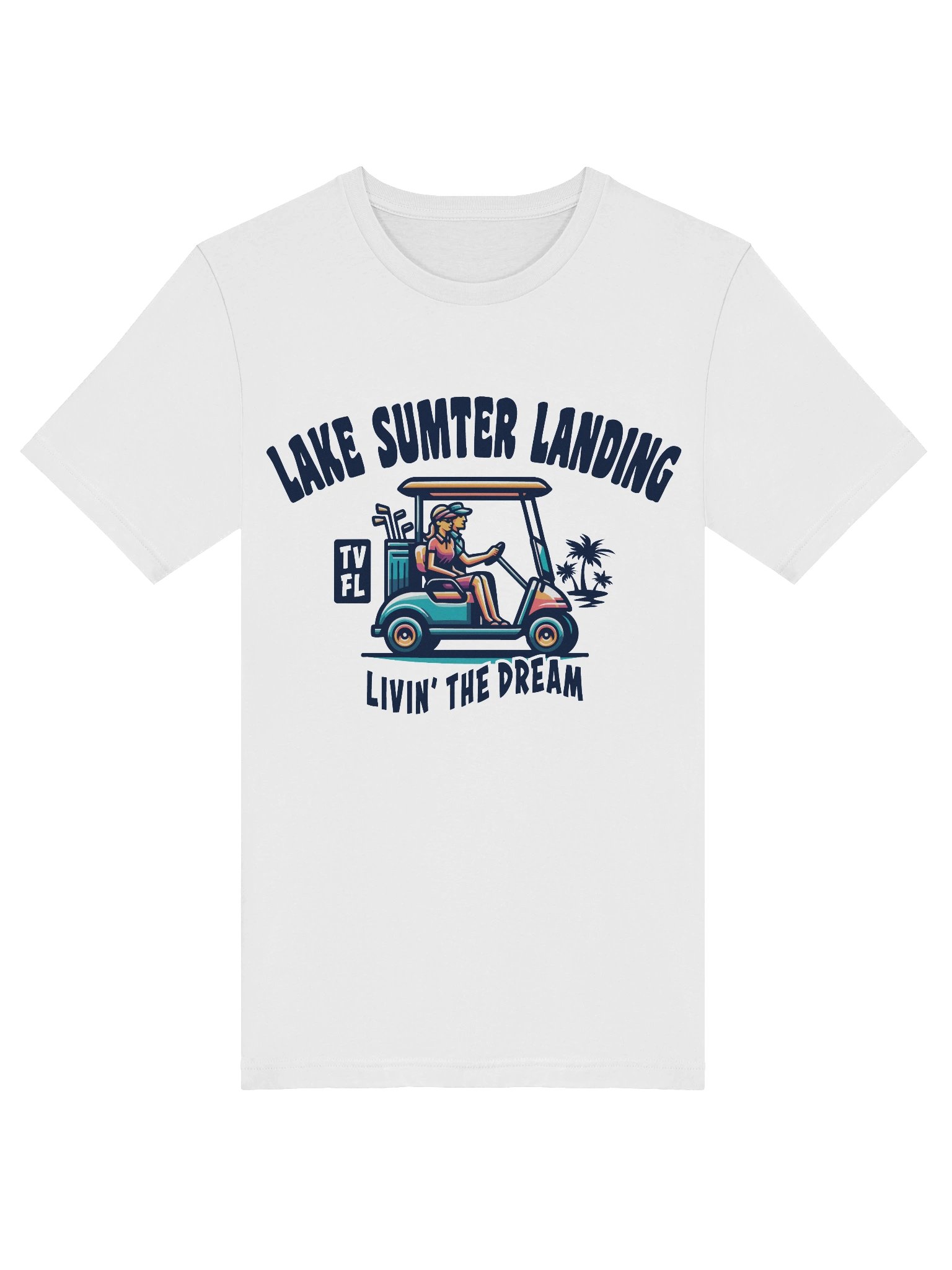 Lake Sumter Landing TV Florida USA Fun Golf Cart Design T-shirt product image (27)
