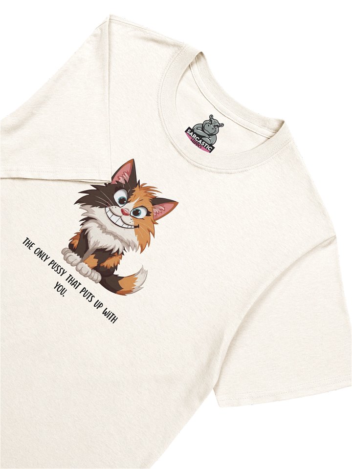 "The Only Pussy That Puts Up With You" – Funny Calico Cat T-Shirt | Sarcastic Humor Tee product image (1)