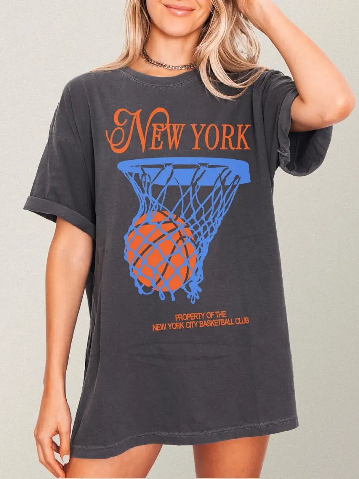 Vintage New York Basketball Shirt - Retro NYC Streetwear Graphic Tee product image (2)