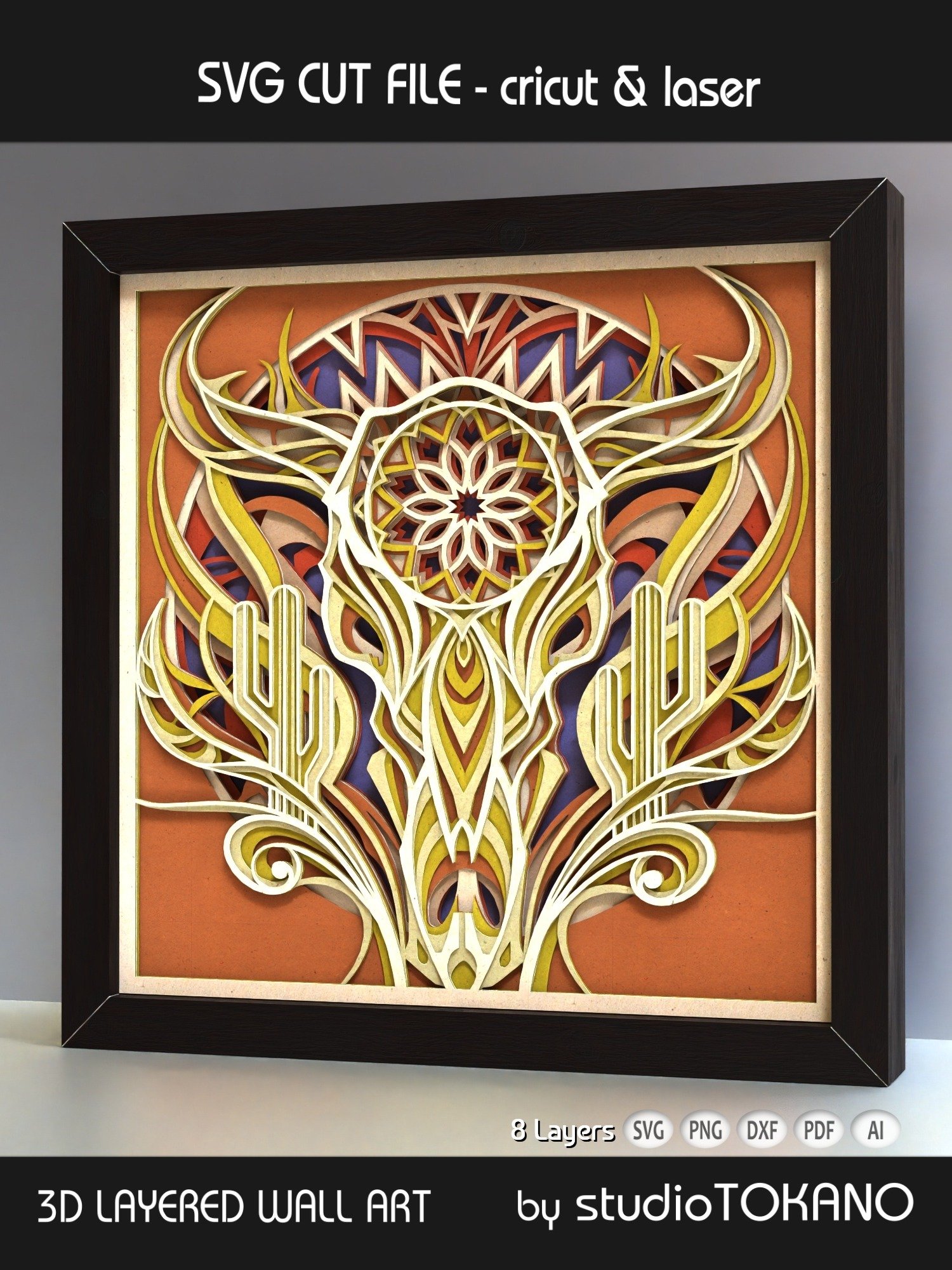 Cow Skull 3D SVG product image (3)