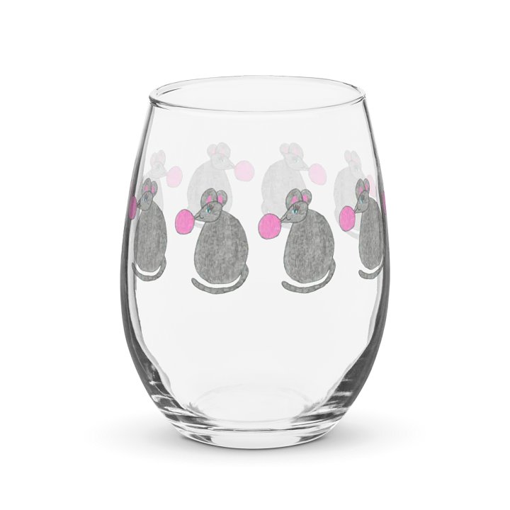 Bubblegum mouse Stemless Wine Glass product image (2)