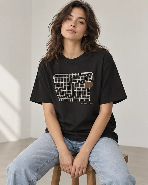 WARP SHEAR — Heavyweight Tee in Black