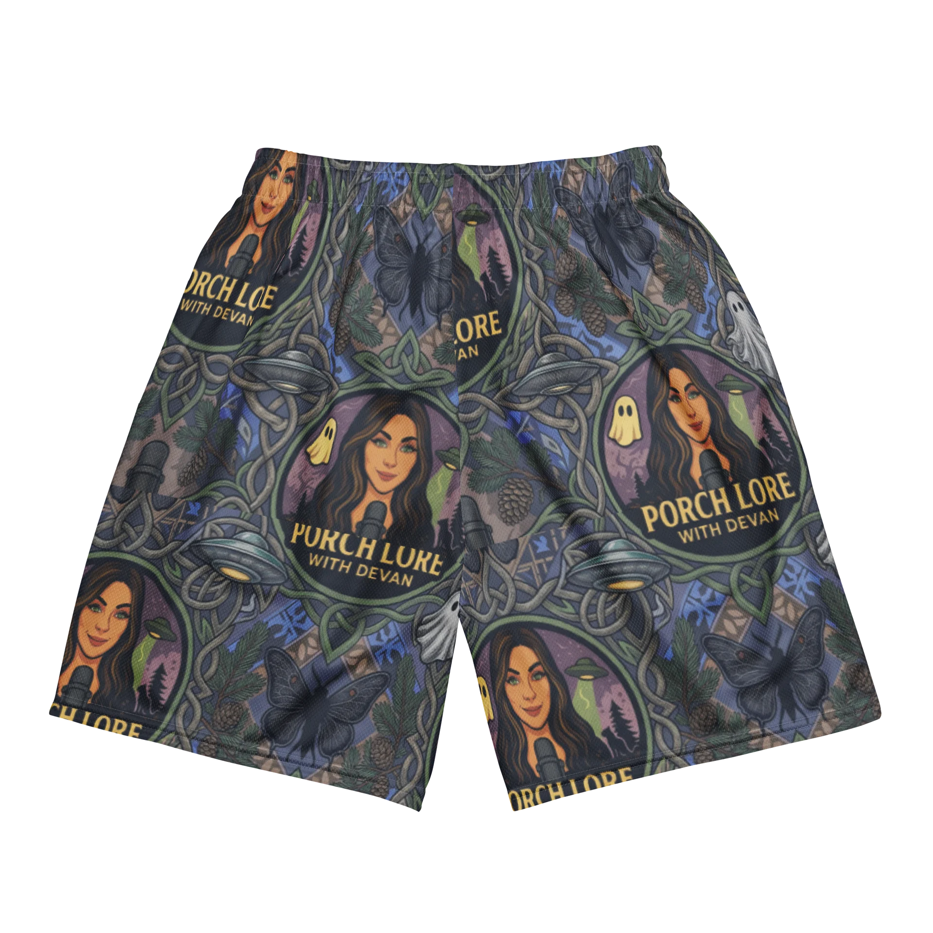 PORCH LORE DEVAN PERIWINKLE MOTH UNISEX SHORTS product image (6)