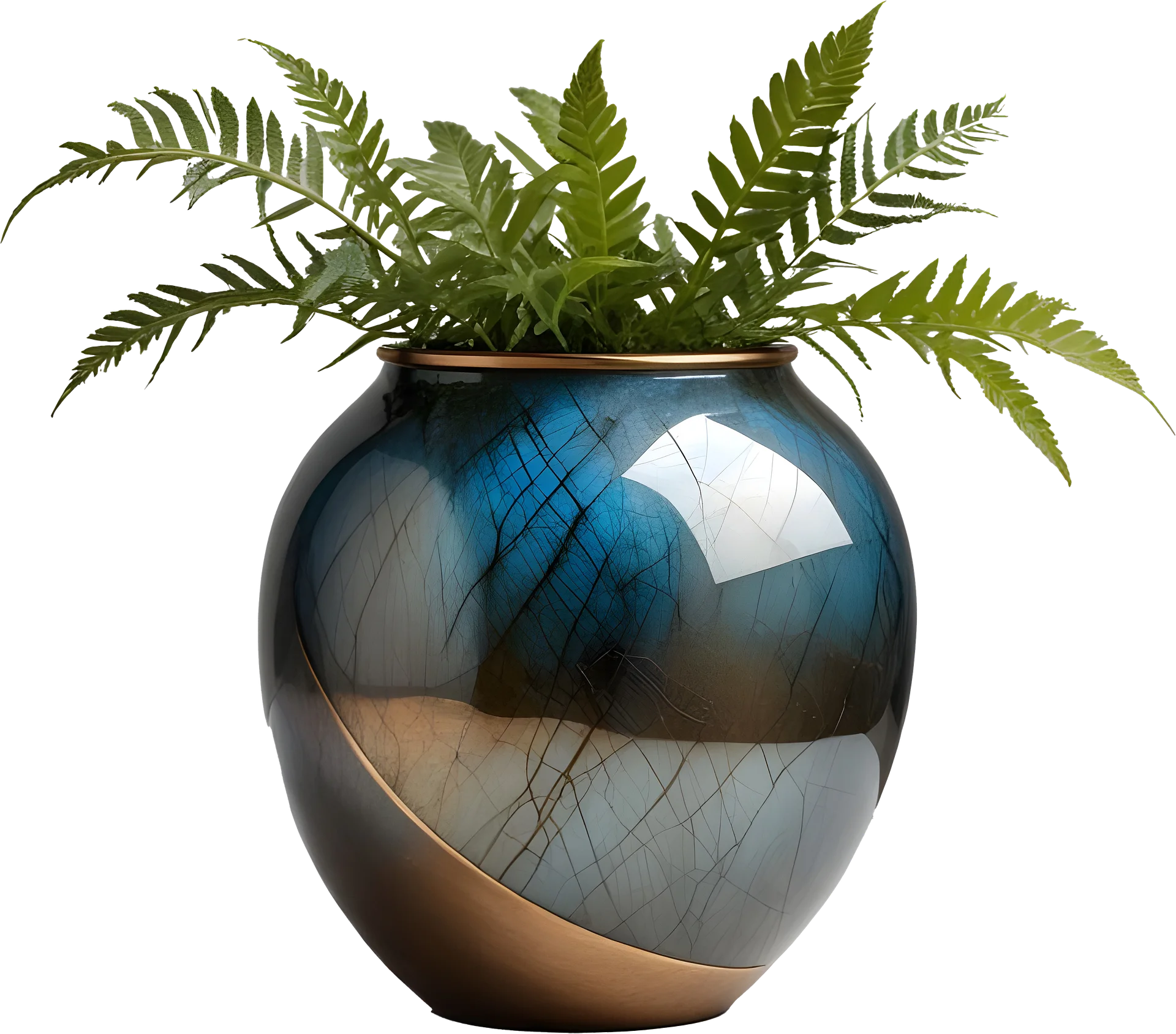 Celestial Grace – Luxury Labradorite & Bronze Vase PNG product image (1)